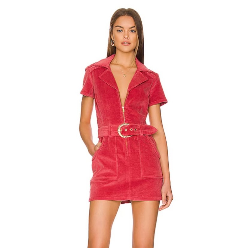 Show me your Mu Mu Red Zippered Belted Dress Medium